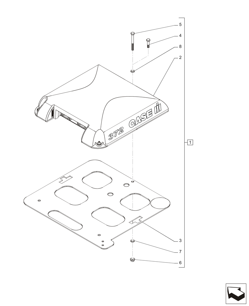 Схема запчастей Case IH A8800 - (90.151.AC[04]) - GPS RECEIVER (90) - PLATFORM, CAB, BODYWORK AND DECALS