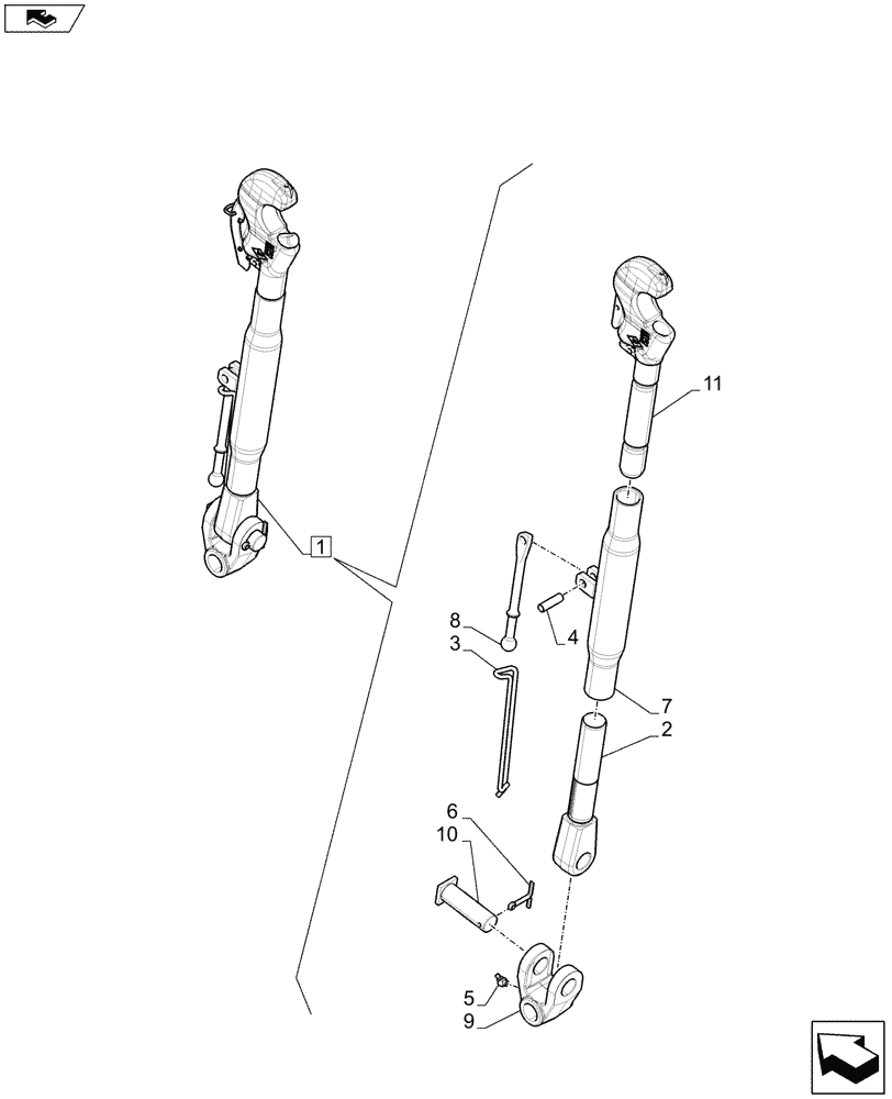 Схема запчастей Case IH PUMA 130 - (35.120.09[01A]) - TOP LINK - CAT 2/3 - QUICK ATTACH - D7395 (35) - HYDRAULIC SYSTEMS