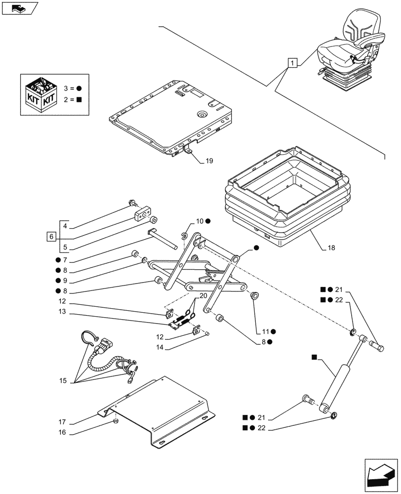 Схема запчастей Case IH MAXXUM 110 - (90.120.BC[01A]) - DELUXE SEAT WITH MECHANICAL SUSPENSION, BELT AND SWITCH - BREAKDOWN - BEGIN YR 03-OCT-2014 (90) - PLATFORM, CAB, BODYWORK AND DECALS