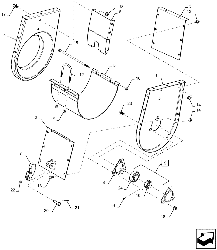 Схема запчастей Case IH AF4088 - (80.101.CA[01]) - BOOT, CLEAN GRAIN ELEVATOR, STANDARD WEAR (80) - CROP STORAGE/UNLOADING