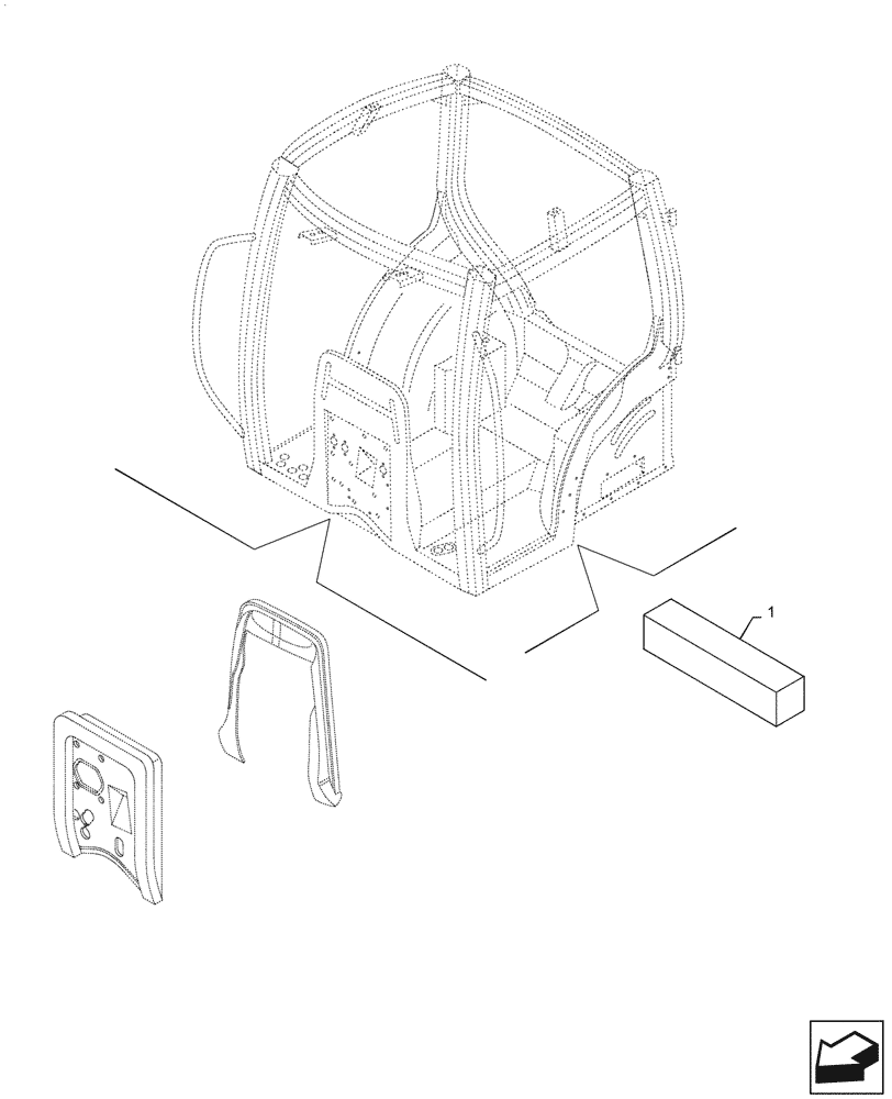 Схема запчастей Case IH PUMA1654 - (90.150.BJ[01]) - SOFT TRIM PACKING, LH (90) - PLATFORM, CAB, BODYWORK AND DECALS