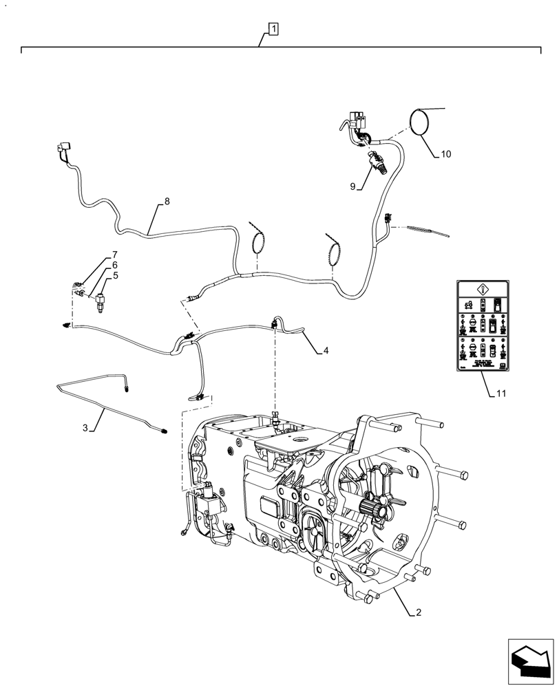 Схема запчастей Case IH FARMALL 110A - (21.114.AL[04]) - TRANSMISSION, ASSY, CREEPER, MECHANICAL, 8X8, 40 KPH (21) - TRANSMISSION