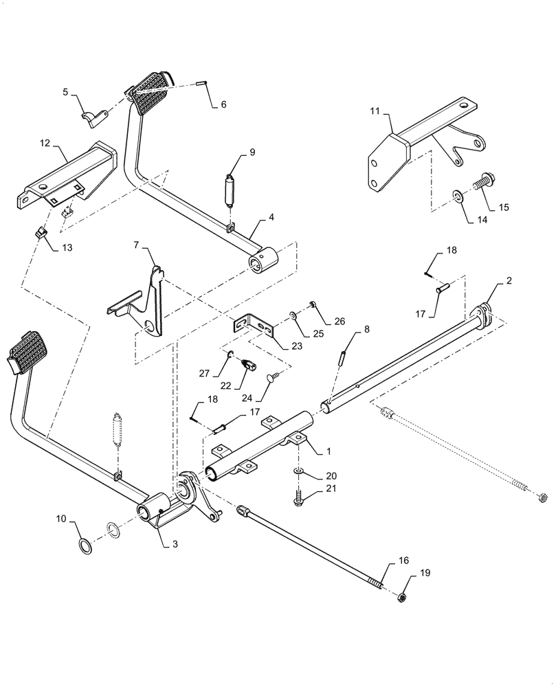 Схема запчастей Case IH FARMALL 45C - (33.202.BN) - LINKAGE, BRAKE (33) - BRAKES & CONTROLS