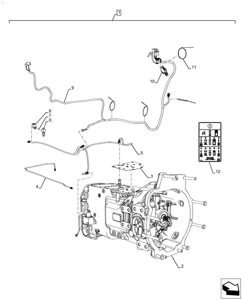Схема запчастей Case IH FARMALL 110A - (21.112.AC[04]) - TRANSMISSION, ASSY, CREEPER, POWERSHUTTLE, 16X8, 30 KPH (21) - TRANSMISSION