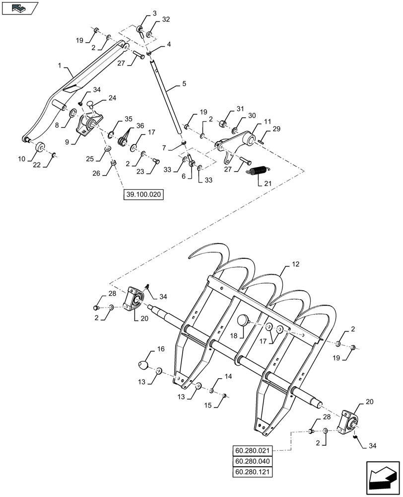 Схема запчастей Case IH LB324P - (60.280.011) - FEEDER RETAINERS - D151 (60) - PRODUCT FEEDING