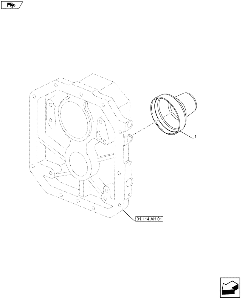 Схема запчастей Case IH FARMALL 115U - (31.114.AH[04]) - VAR - 331797 - PTO, SHIELD, ISO (31) - IMPLEMENT POWER TAKE OFF