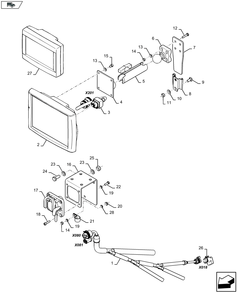 Схема запчастей Case IH LB324R - (55.418.021) - MONITOR, INTELLIVIEW III AND TOUCHSCREEN - D137 (55) - ELECTRICAL SYSTEMS