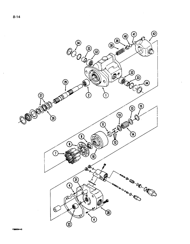 Схема запчастей Case IH 9270 - (8-014) - HYDRAULIC PISTON PUMP ASSEMBLY (08) - HYDRAULICS