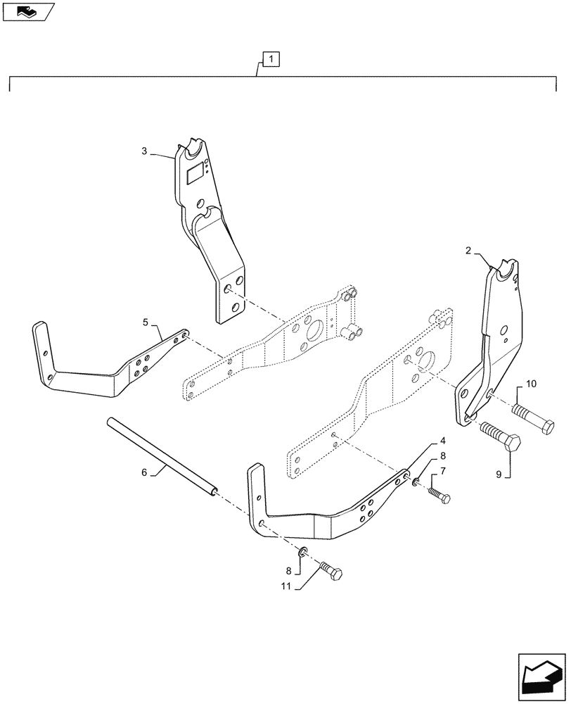 Схема запчастей Case IH L755 - (39.100.160[02]) - VAR - 713647006 - UPRIGHTS, MOUNTING PARTS (39) - FRAMES AND BALLASTING