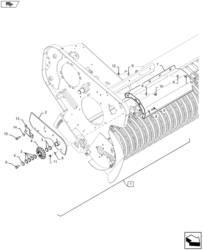 Схема запчастей Case IH LB324R - (88.060.025[01]) - SERVICE KIT: TOP IDLER SPROCKET STUB SHAFT RHS SHIELD - C145 (88) - ACCESSORIES