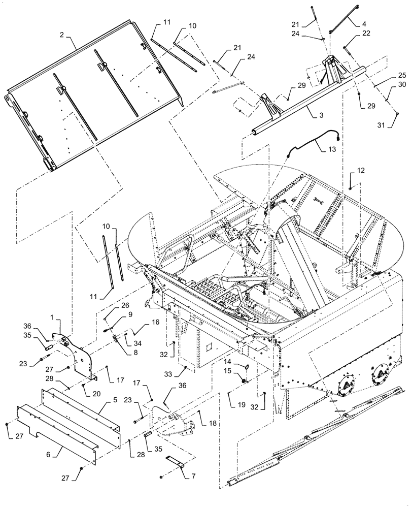 Схема запчастей Case IH 5088 - (88.100.80[04]) - DIA KIT, GRAIN TANK COVER, CONTINUED (88) - ACCESSORIES