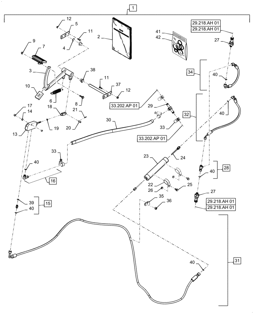Схема запчастей Case IH 7088 - (88.100.35[02]) - DIA KIT, FOOT - N - INCH (88) - ACCESSORIES