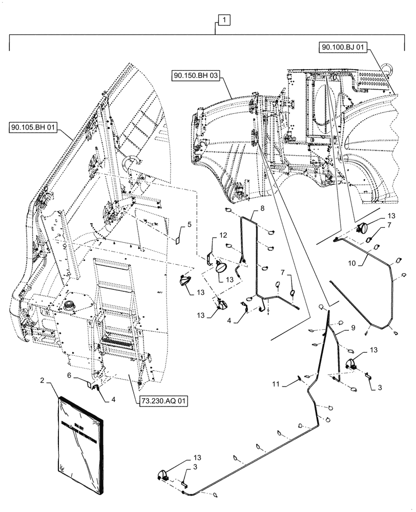 Схема запчастей Case IH 7088 - (88.100.55[06]) - DIA KIT, UNDERCARRIAGE LIGHT (88) - ACCESSORIES