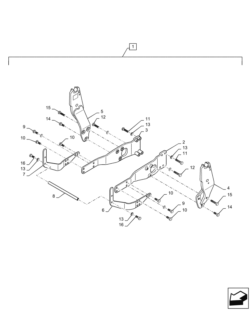 Схема запчастей Case IH L745 - (39.100.160[01]) - VAR - 713648006 - SUBFRAME, MOUNTING PARTS (39) - FRAMES AND BALLASTING