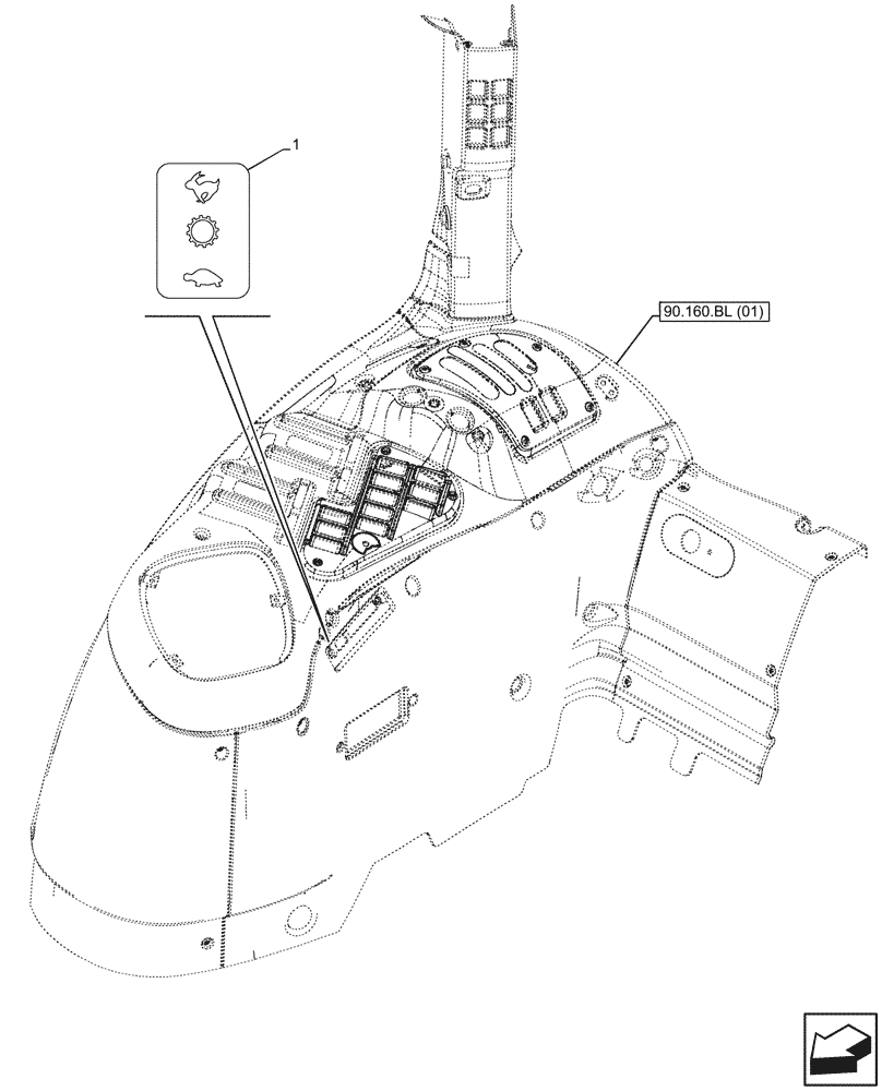 Схема запчастей Case IH MAXXUM 145 - (90.108.AA[23]) - VAR - 392195, 743764, 743766, 758413, 758414, 758415, 758416, 758581, 759375, 759377, 759379 - DECAL, TRANSMISSION (90) - PLATFORM, CAB, BODYWORK AND DECALS