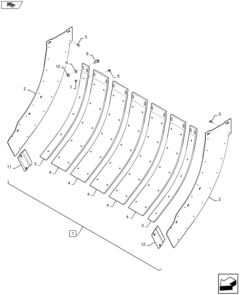 Схема запчастей Case IH LB324R - (88.060.026[01]) - DIA KIT: TOP & SIDE LINER KIT - PRE-CHAMBER - D137 (88) - ACCESSORIES