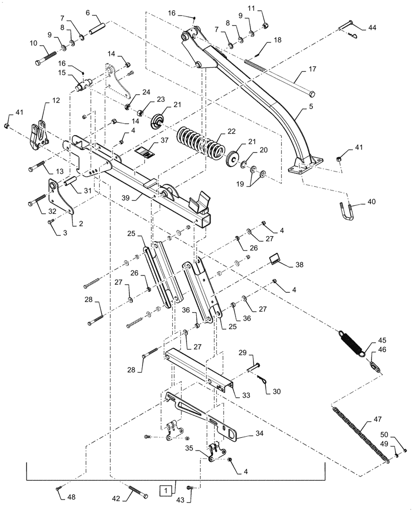 Схема запчастей Case IH TM255 - (75.908.040) - ACS COIL TINE, MOUNT ASSY (75) - SOIL PREPARATION