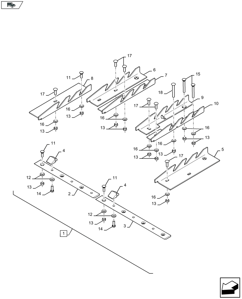 Схема запчастей Case IH LB434R - (88.070.013[01]) - DIA KIT: FIXED KNIFE & HAY-DOGS - STONE KIT - D099 (88) - ACCESSORIES