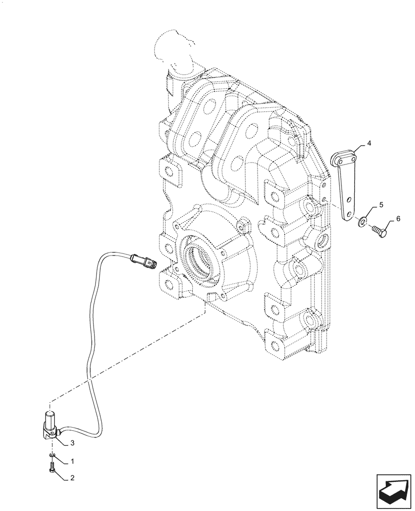 Схема запчастей Case IH PUMA1654 - (55.048.AI[02]) - PTO SPEED SENSOR (55) - ELECTRICAL SYSTEMS