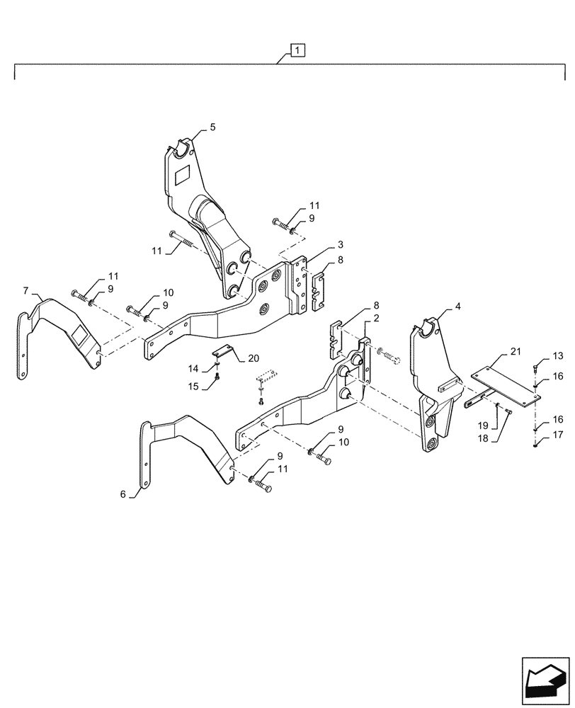 Схема запчастей Case IH L735 - (39.100.120[01]) - VAR - 713684006 - SUBFRAME, MOUNTING PARTS (39) - FRAMES AND BALLASTING