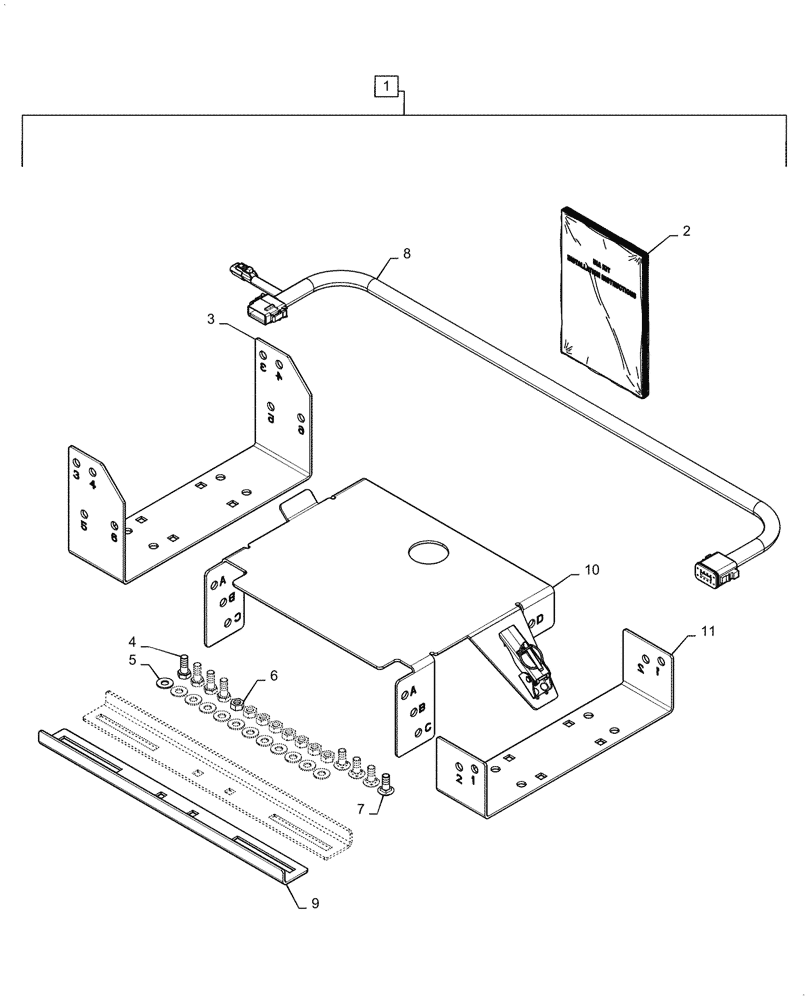 Схема запчастей Case IH 7088 - (88.100.55[10]) - DIA KIT, GPS RECEIVER (88) - ACCESSORIES