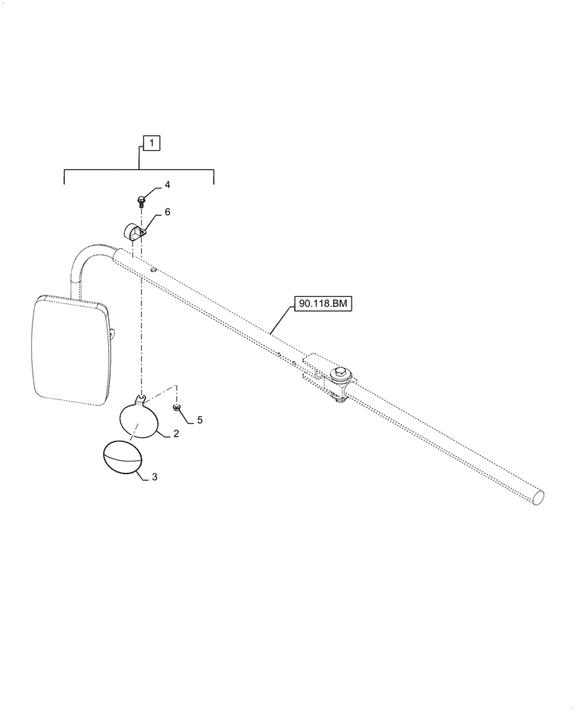 Схема запчастей Case IH 7088 - (88.100.90[01]) - DIA KIT, MIRROR (88) - ACCESSORIES