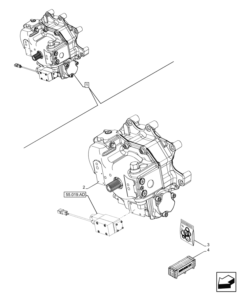 Схема запчастей Case IH MAXXUM 135 - (21.507.AD[03]) - VAR - 396247, 758442, 758549 - HYDROSTATIC PUMP, COMPONENTS (21) - TRANSMISSION