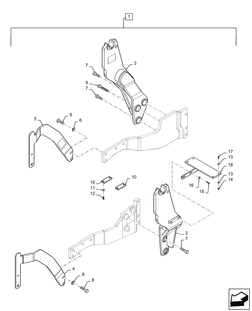 Схема запчастей Case IH L735 - (39.100.120[02]) - VAR - 713685006 - UPRIGHTS, MOUNTING PARTS (39) - FRAMES AND BALLASTING