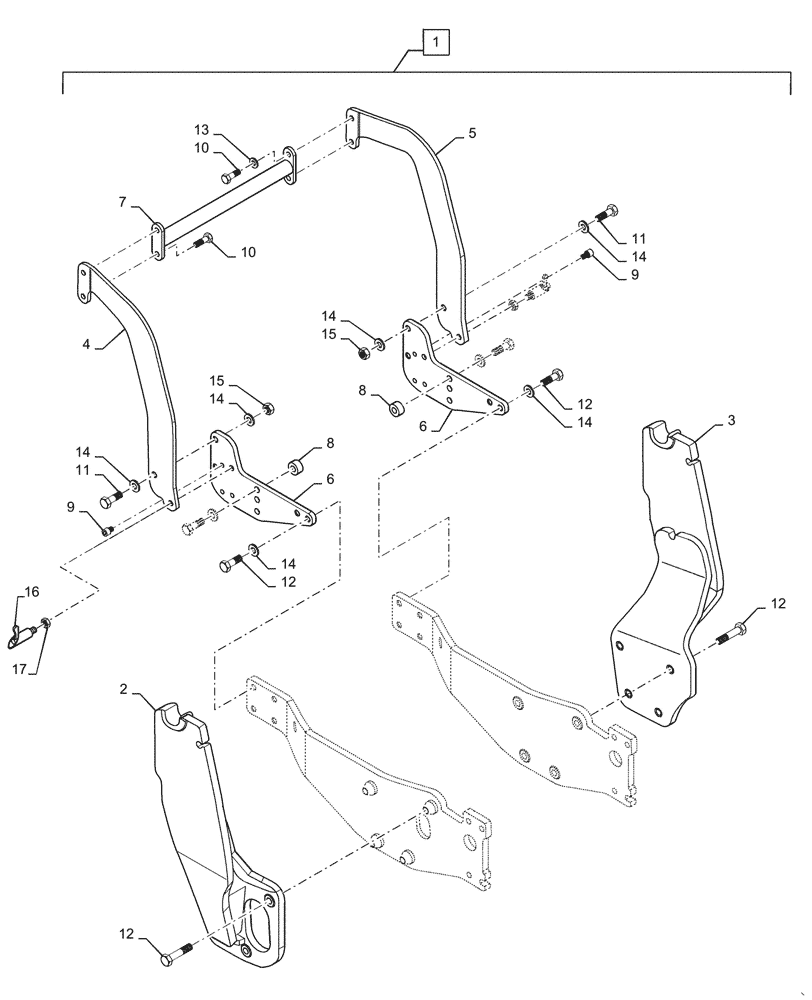 Схема запчастей Case IH L765 - (39.100.250[02]) - VAR - 730898006 - UPRIGHTS, MOUNTING PARTS (39) - FRAMES AND BALLASTING