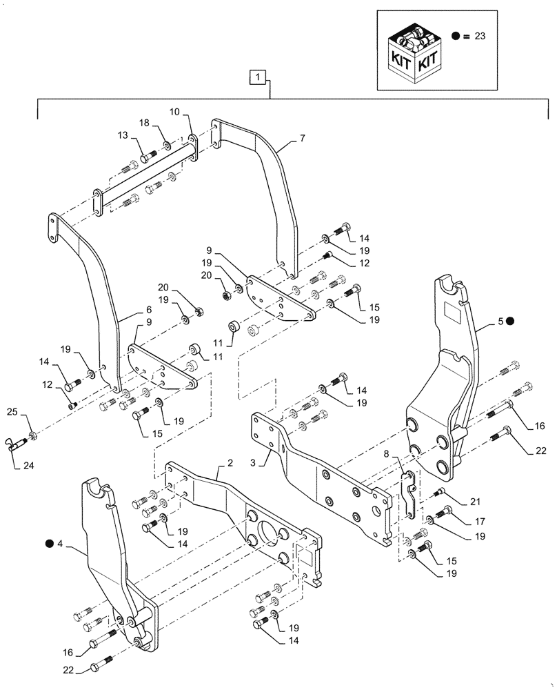 Схема запчастей Case IH L740 - (39.100.250) - VAR - 730781006 - SUBFRAME, MOUNTING PARTS (39) - FRAMES AND BALLASTING