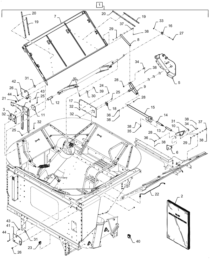 Схема запчастей Case IH 5088 - (88.100.80[03]) - DIA KIT, GRAIN TANK COVER (88) - ACCESSORIES