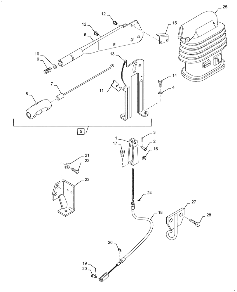 Схема запчастей Case IH PUMA1654 - (33.110.AJ[02]) - HAND BRAKE CONTROL (33) - BRAKES & CONTROLS