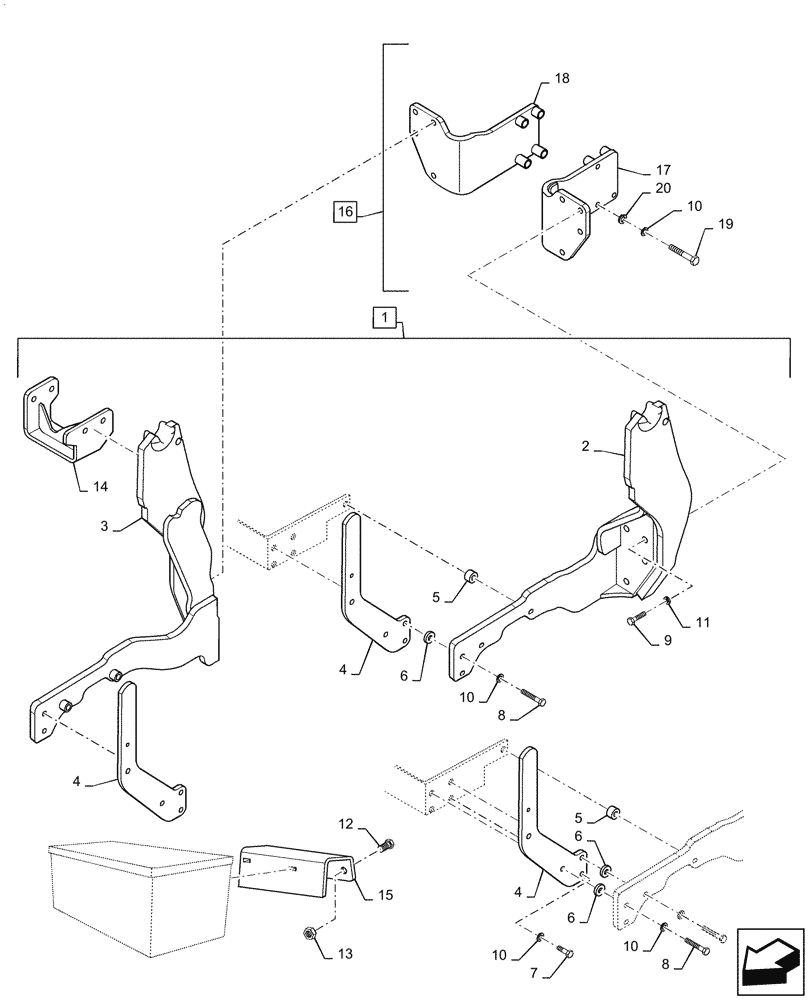 Схема запчастей Case IH L720 - (39.100.110) - VAR - 717681006, 717682006 - SUBFRAME, MOUNTING PARTS (39) - FRAMES AND BALLASTING