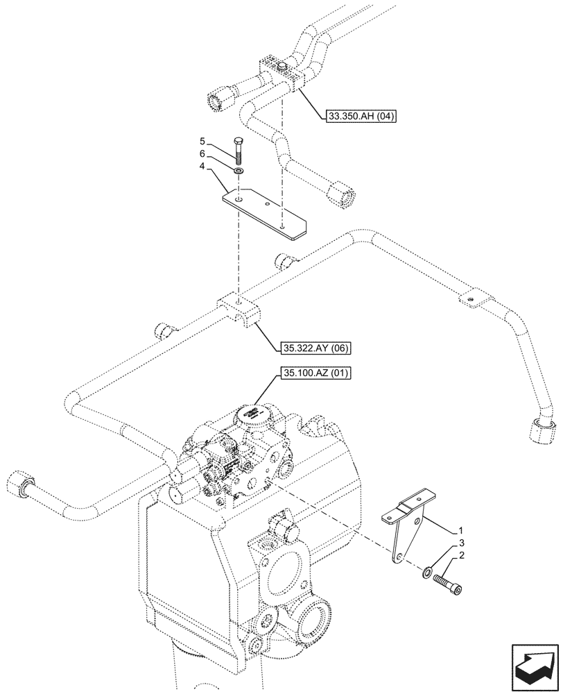 Схема запчастей Case IH PUMA 185 CVT - (33.220.AM[08]) - VAR - 337481, 337484, 337488 - PNEUMATIC TRAILER BRAKE, PIPE, W/O ANTILOCK BRAKING SYSTEM (ABS) (33) - BRAKES & CONTROLS