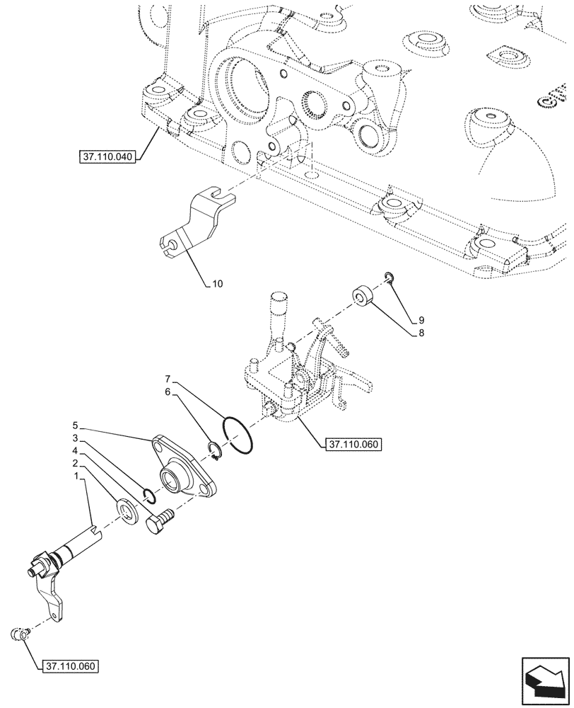 Схема запчастей Case IH FARMALL 80N - (37.110.140) - VAR - 759013 - REAR, HYDRAULIC LIFT, CONTROL LEVER, W/LIFT-O-MATIC PLUS, W/ CAB (37) - HITCHES, DRAWBARS & IMPLEMENT COUPLINGS