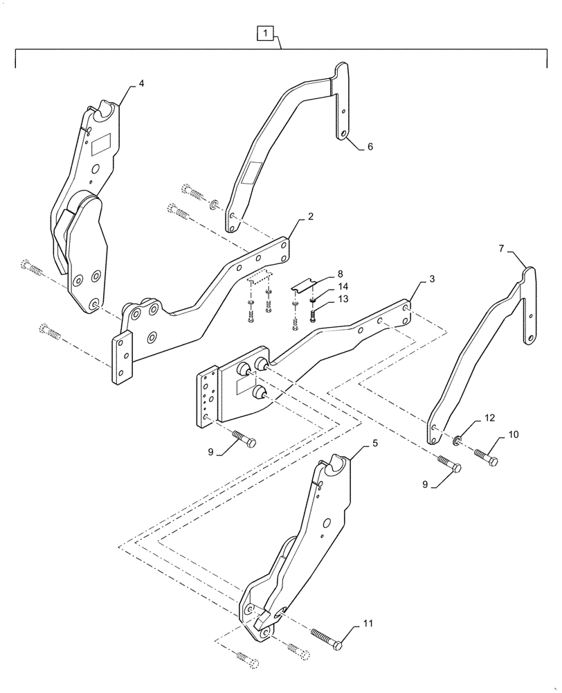 Схема запчастей Case IH L745 - (39.100.130[01]) - VAR - 713703006 - SUBFRAME, MOUNTING PARTS (39) - FRAMES AND BALLASTING