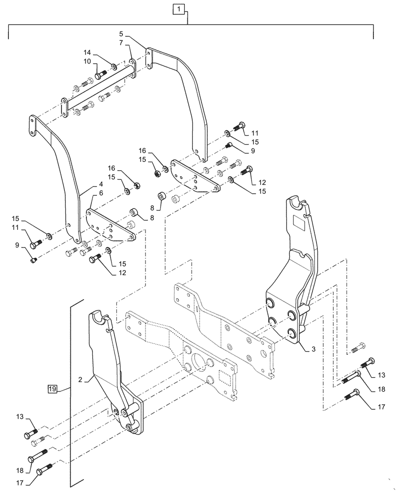 Схема запчастей Case IH L745 - (39.100.220[02]) - VAR - 730896006 - UPRIGHTS, MOUNTING PARTS (39) - FRAMES AND BALLASTING