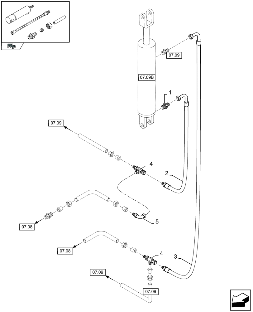 Схема запчастей Case IH LBX332R - (07.09A[01]) - DENSITY PRESSER SYSTEM, REAR, SPECIFIC WITHOUT BALE EJECT SYSTEM (07) - HYDRAULIC SYSTEM