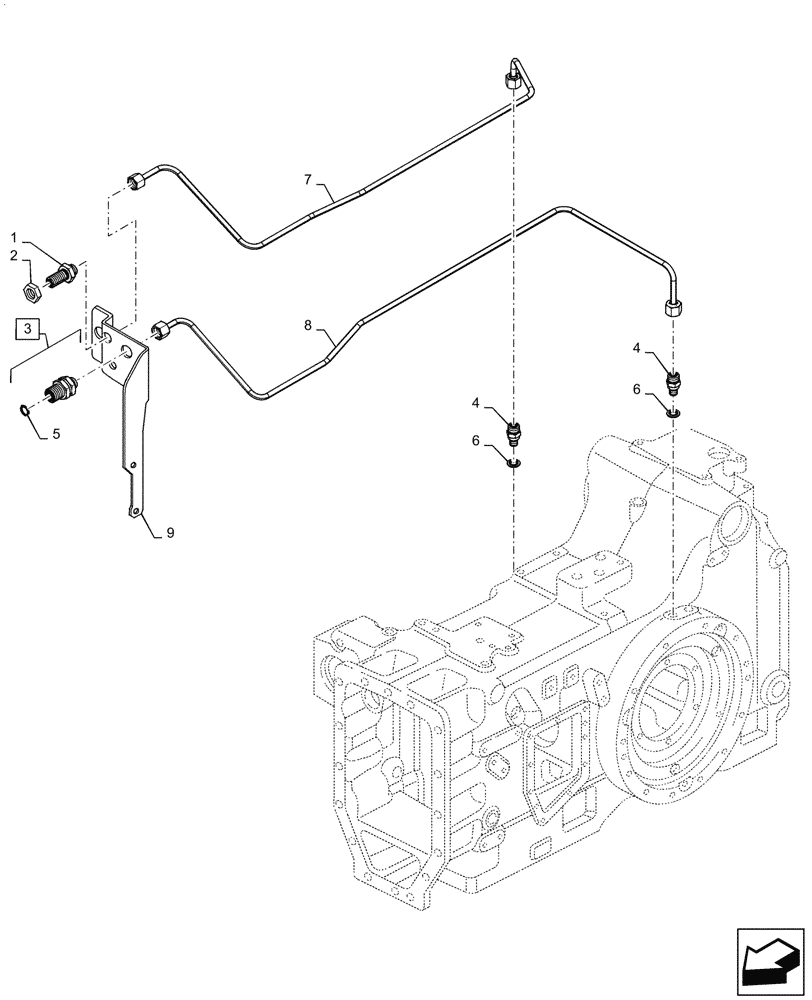 Схема запчастей Case IH PUMA1654 - (33.202.AP[03]) - BRAKE PIPING (33) - BRAKES & CONTROLS