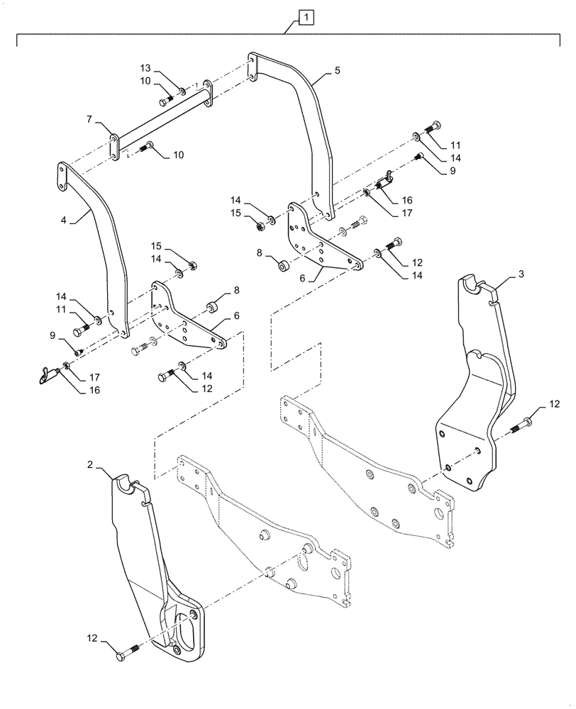 Схема запчастей Case IH L765 - (39.100.270[02]) - VAR - 730812006 - UPRIGHTS, MOUNTING PARTS (BEFORE NOV 1 2015) (39) - FRAMES AND BALLASTING