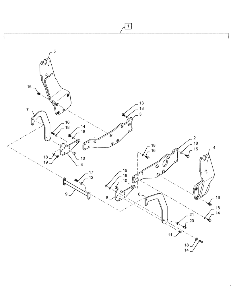 Схема запчастей Case IH L765 - (39.100.270[01]) - VAR - 730783006 - SUBFRAME, MOUNTING PARTS (BEFORE NOV 1 2015) (39) - FRAMES AND BALLASTING