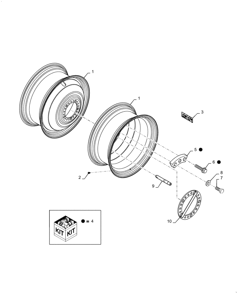 Схема запчастей Case IH 5088 - (44.520.AB[02]) - VAR - 830019, 830002, 830121 - DUAL DRIVE WHEEL (44) - WHEELS