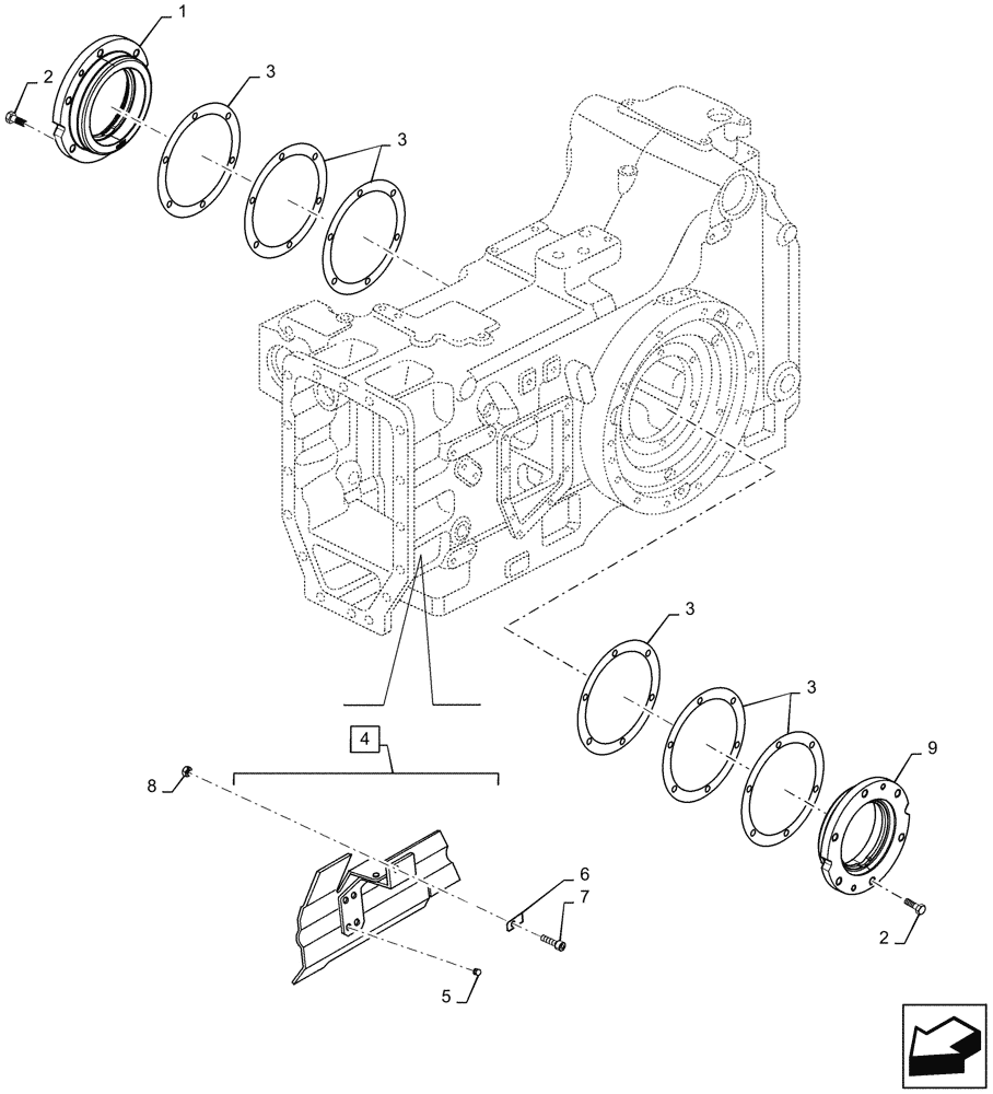 Схема запчастей Case IH PUMA1654 - (27.100.AB[02]) - REAR AXLE HOUSING & COVERS (27) - REAR AXLE SYSTEM