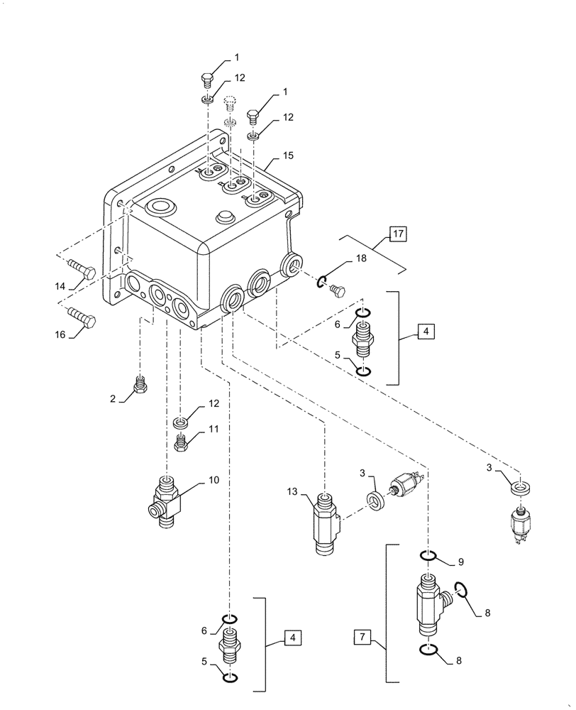 Схема запчастей Case IH PUMA1654 - (35.322.AD[02]) - LOW PRESSURE, MANIFOLD, RELATED PARTS (35) - HYDRAULIC SYSTEMS