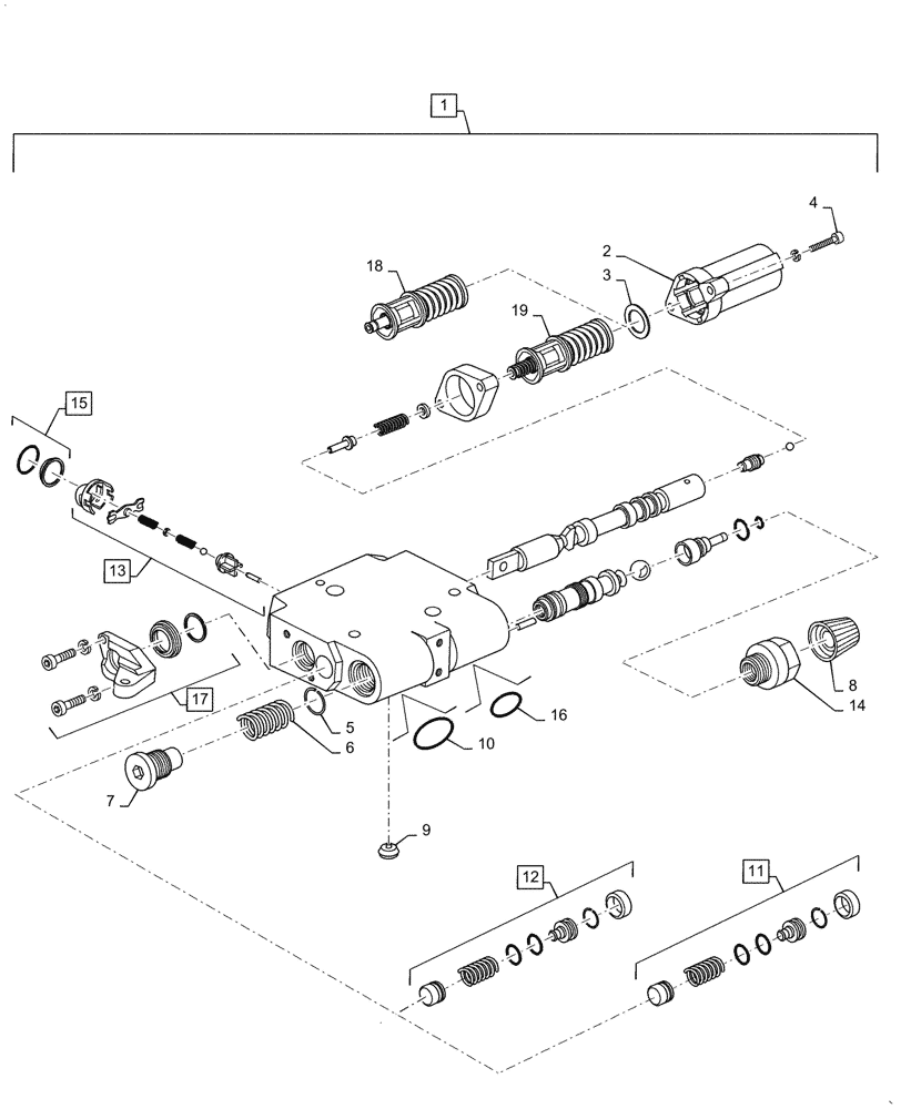 Схема запчастей Case IH PUMA1654 - (35.204.BE[13]) - REAR REMOTE CONTROL VALVE, COMPONENTS (35) - HYDRAULIC SYSTEMS