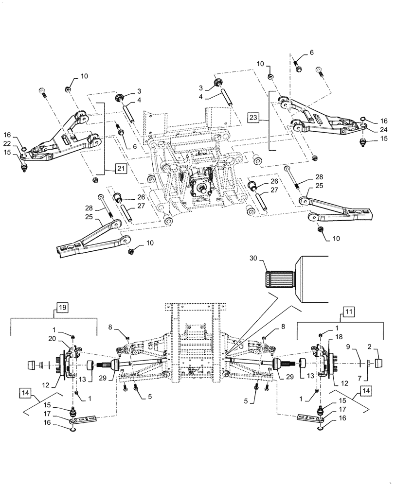 Схема запчастей Case IH SCOUT XL - (41.101.010[02]) - FRONT SUSPENSION (AFTER AUG 15 2011) (41) - STEERING
