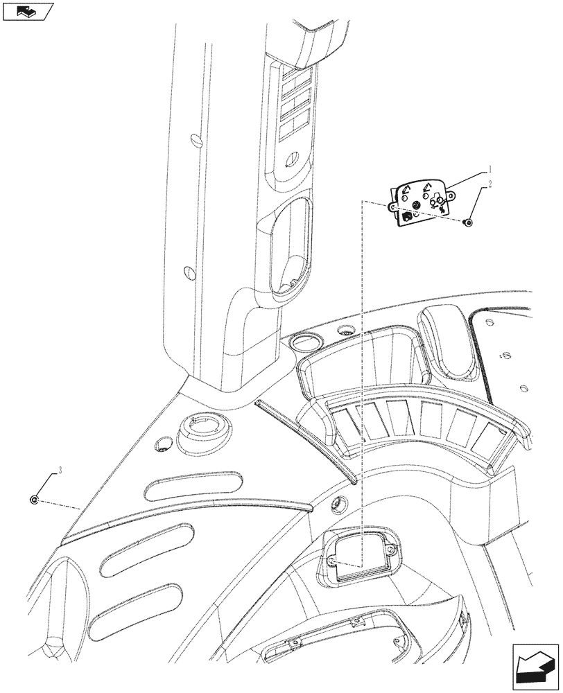 Схема запчастей Case IH FARMALL 115U - (55.523.AH[03]) - VAR - 334703 - ELECTRONIC LIFT, REAR, LED PANEL, W/ RADAR, NA (55) - ELECTRICAL SYSTEMS