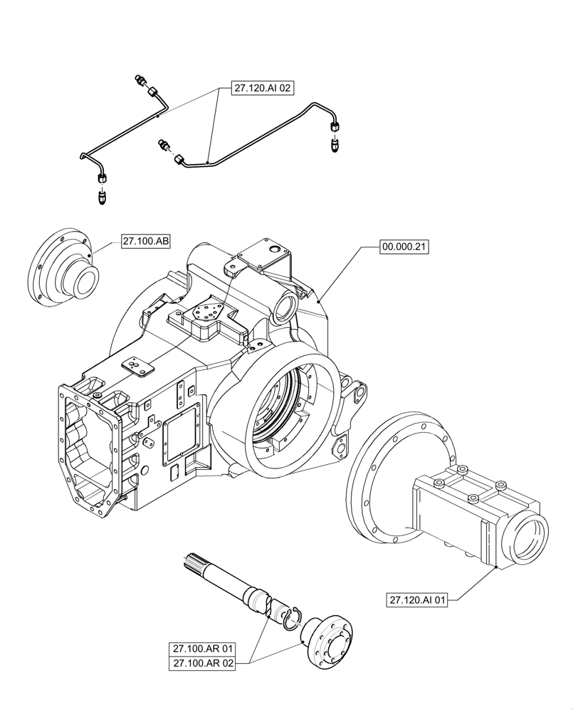 Схема запчастей Case IH PUMA 215 - (00.000.27) - PICTORIAL INDEX - REAR DRIVE AXLE (00) - GENERAL & PICTORIAL INDEX