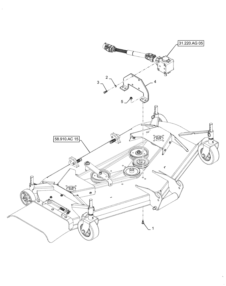 Схема запчастей Case IH MW272S - (58.910.AC[16]) - VAR - 717966226, 717966296 - MOWER DECK, PTO GEARBOX MOUNT (58) - ATTACHMENTS/HEADERS