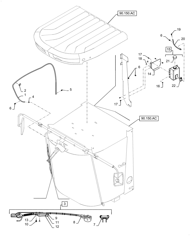 Схема запчастей Case IH 5088 - (55.518.AS) - WINDSHIELD WASHER ASSY (55) - ELECTRICAL SYSTEMS